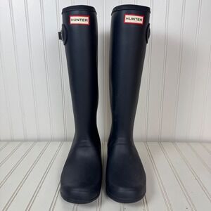 Hunter Original Tall Rain Boots Women's‎ US 10 Navy Blue Matte Waterproof Rubber